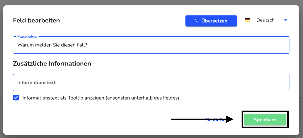 globales Feld speichern